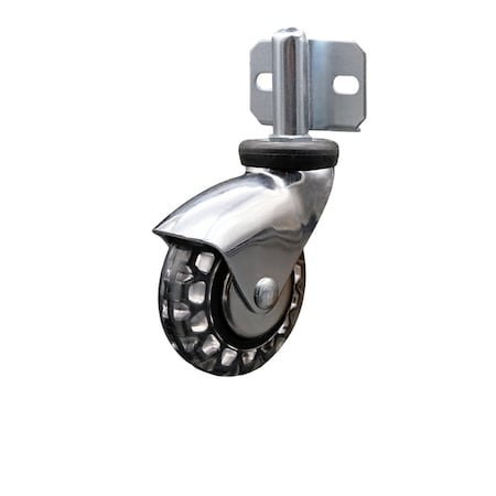 Service Caster 3'' Bright Chrome Polyurethane Caster Side Mount Bracket SCC-GR03S310-PPUBD-BC-71678-CB180